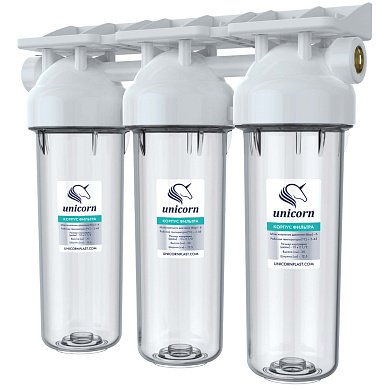 д Фильтр прозрачный 3 ступени Unicorn KSBP TRIO 34 SL10"